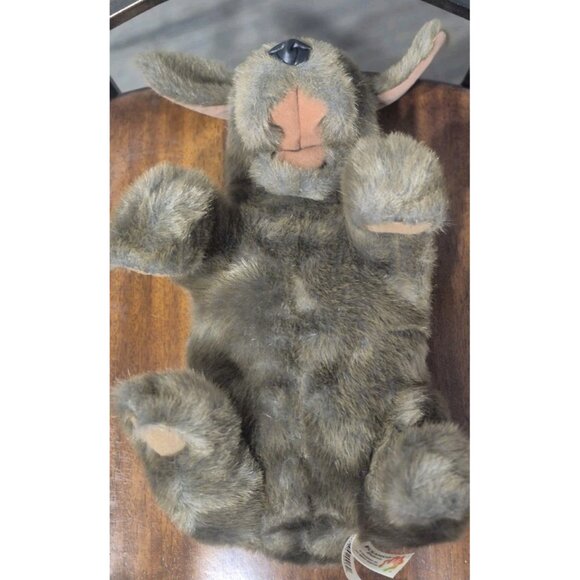 Folkmanis Sitting Dog Hand Puppet Pretend Play Plush Puppy Full Body Brown 15" - Picture 5 of 5